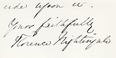 Unterschrift von Florence Nightingale (1820-1910) von Unbekannt Unbekannt